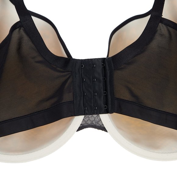 Cacique Lightly Lined Full Coverage T-Shirt Bra Black Lace Print Underwire 46DDD - Picture 4 of 9